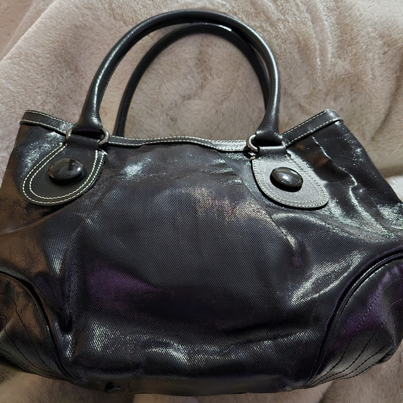 BURBERRY Blue Label Shoulder Bag Coated Canvas Black - Picture 4 of 11